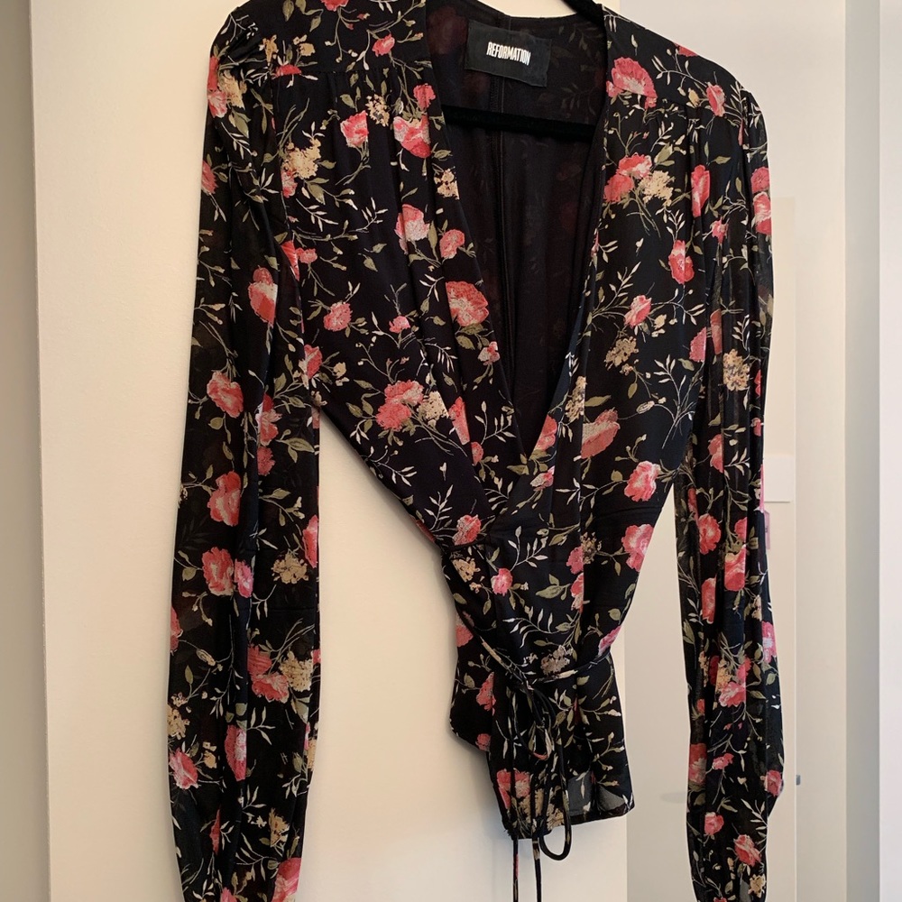 Reformation wrap blouse